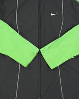 Vintage Y2K 00s Nike Women's Fit Dry Contrast Stitch Soft Shell Ribbed Running Track Jacket - M