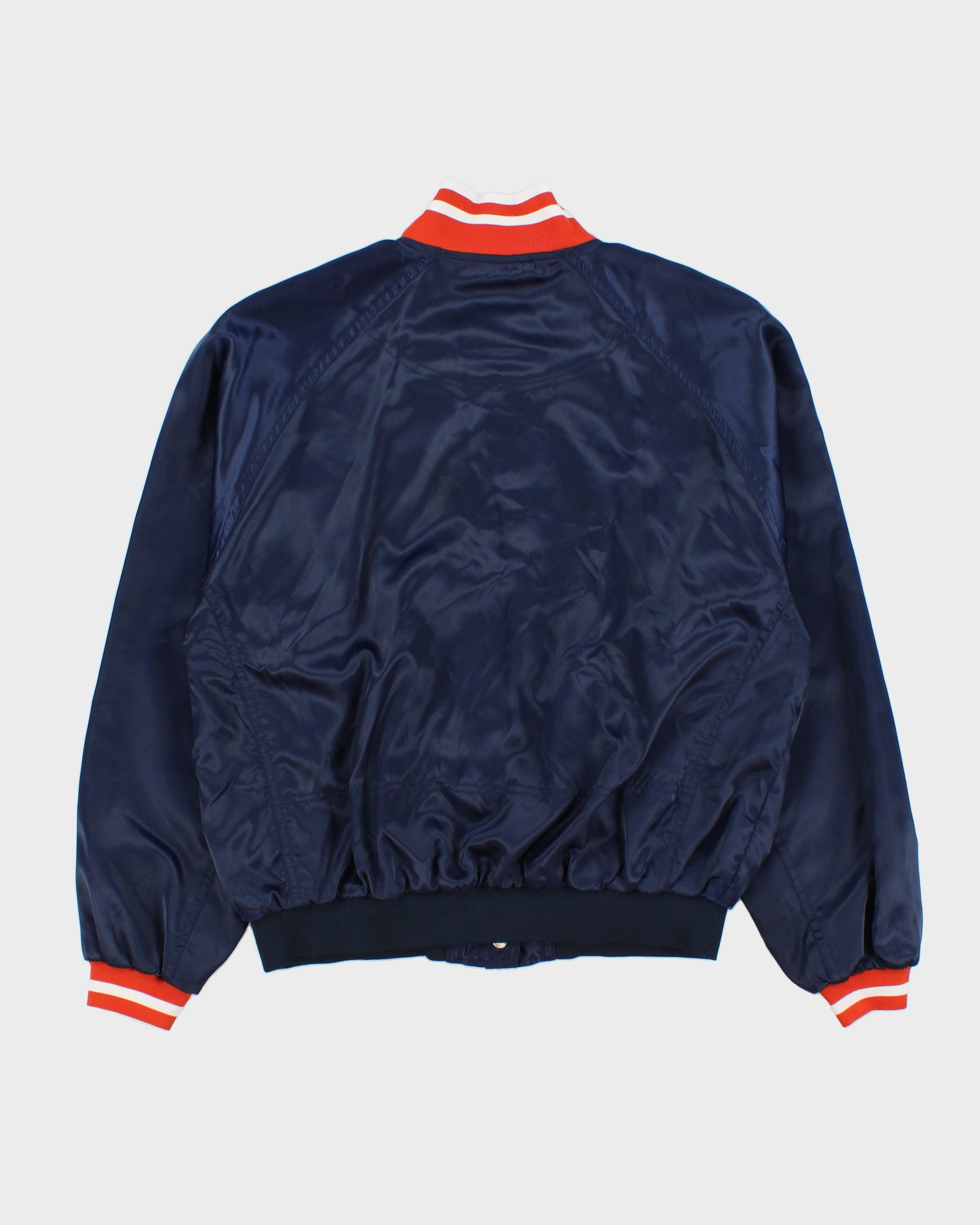 Vintage 1990s Nike Women's Satin Shell Embroidered Varsity Bomber Jacket - M
