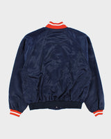 Vintage 1990s Nike Women's Satin Shell Embroidered Varsity Bomber Jacket - M