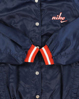 Vintage 1990s Nike Women's Satin Shell Embroidered Varsity Bomber Jacket - M