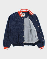 Vintage 1990s Nike Women's Satin Shell Embroidered Varsity Bomber Jacket - M