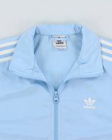 Vintage Adidas Originals Women's Baby Blue Lock Up Soft Shell Track Jacket - XS