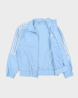 Vintage Adidas Originals Women's Baby Blue Lock Up Soft Shell Track Jacket - XS