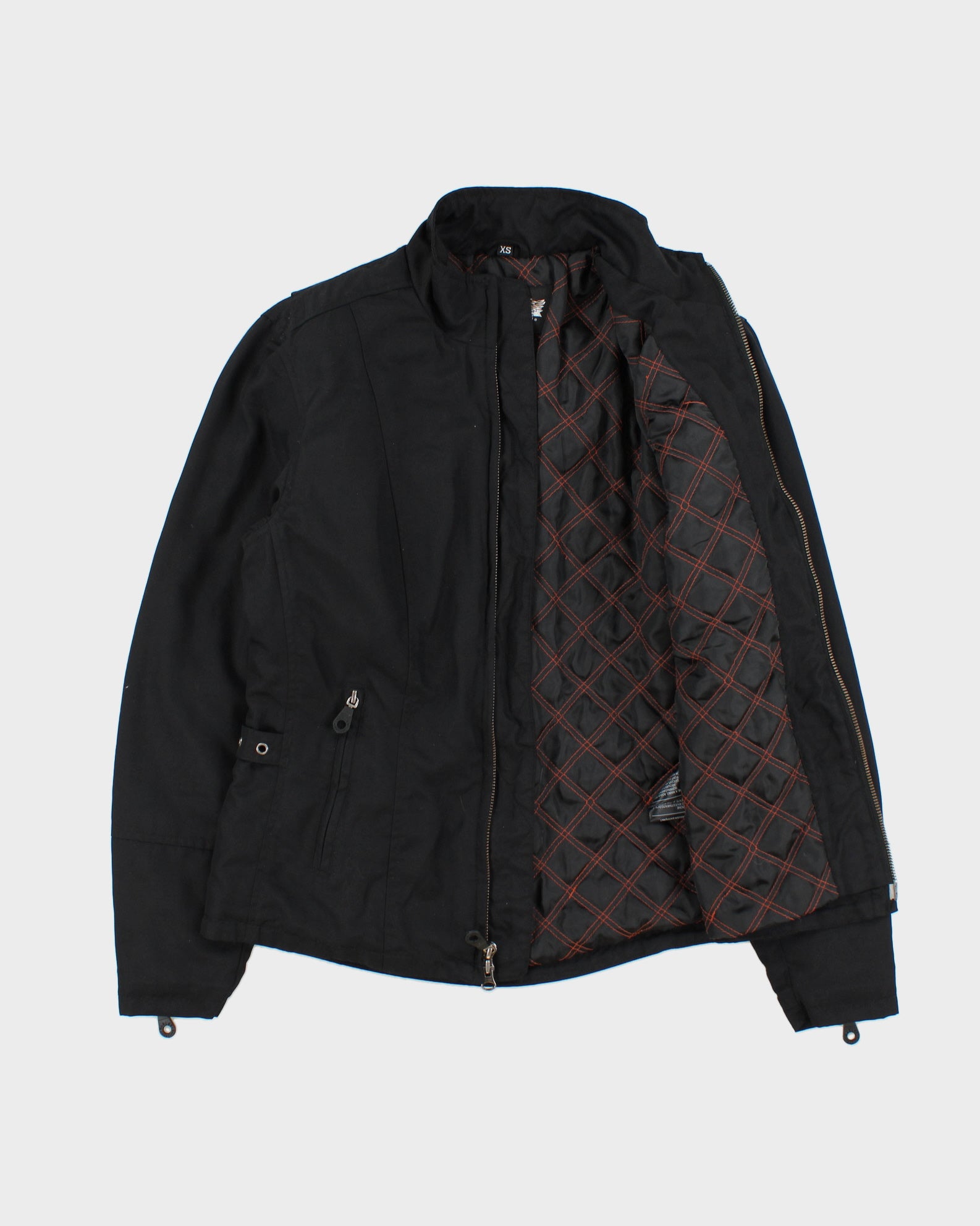 Vintage Y2K 00s Harley Davidson Women's Embroidered Quilt Lined Shell Cafe Racer Biker Jacket - XS