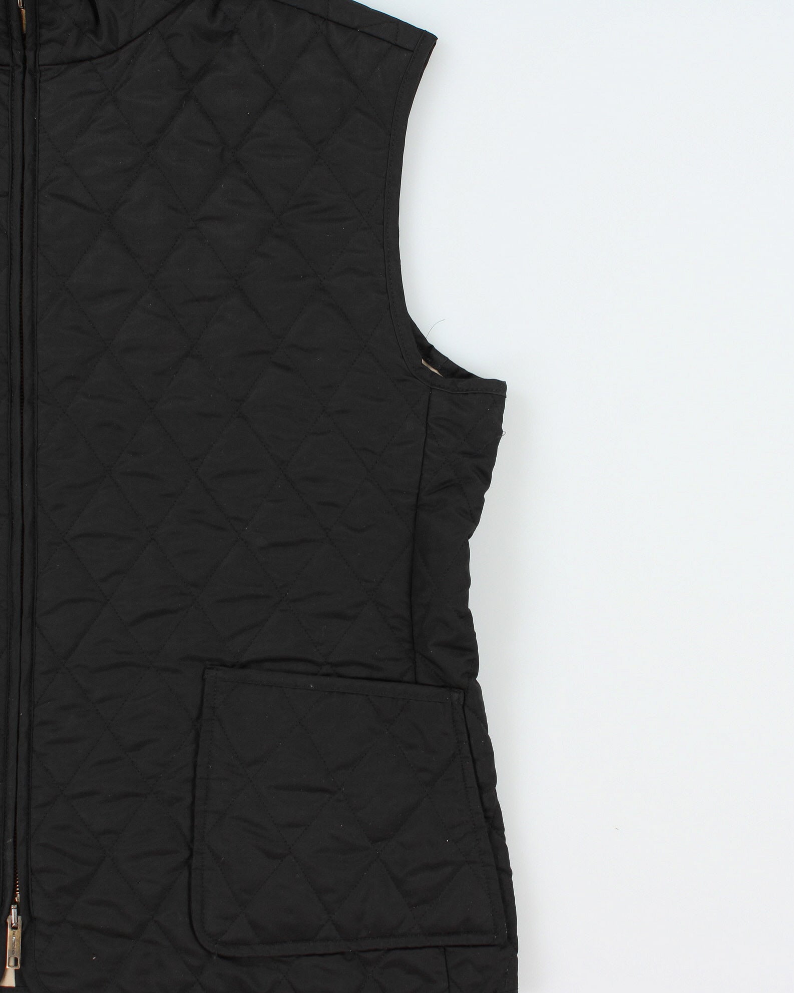 Vintage Y2K 00s Burberry Women's Made In England Nova Check Lined Diamond Quilted Gilet - M