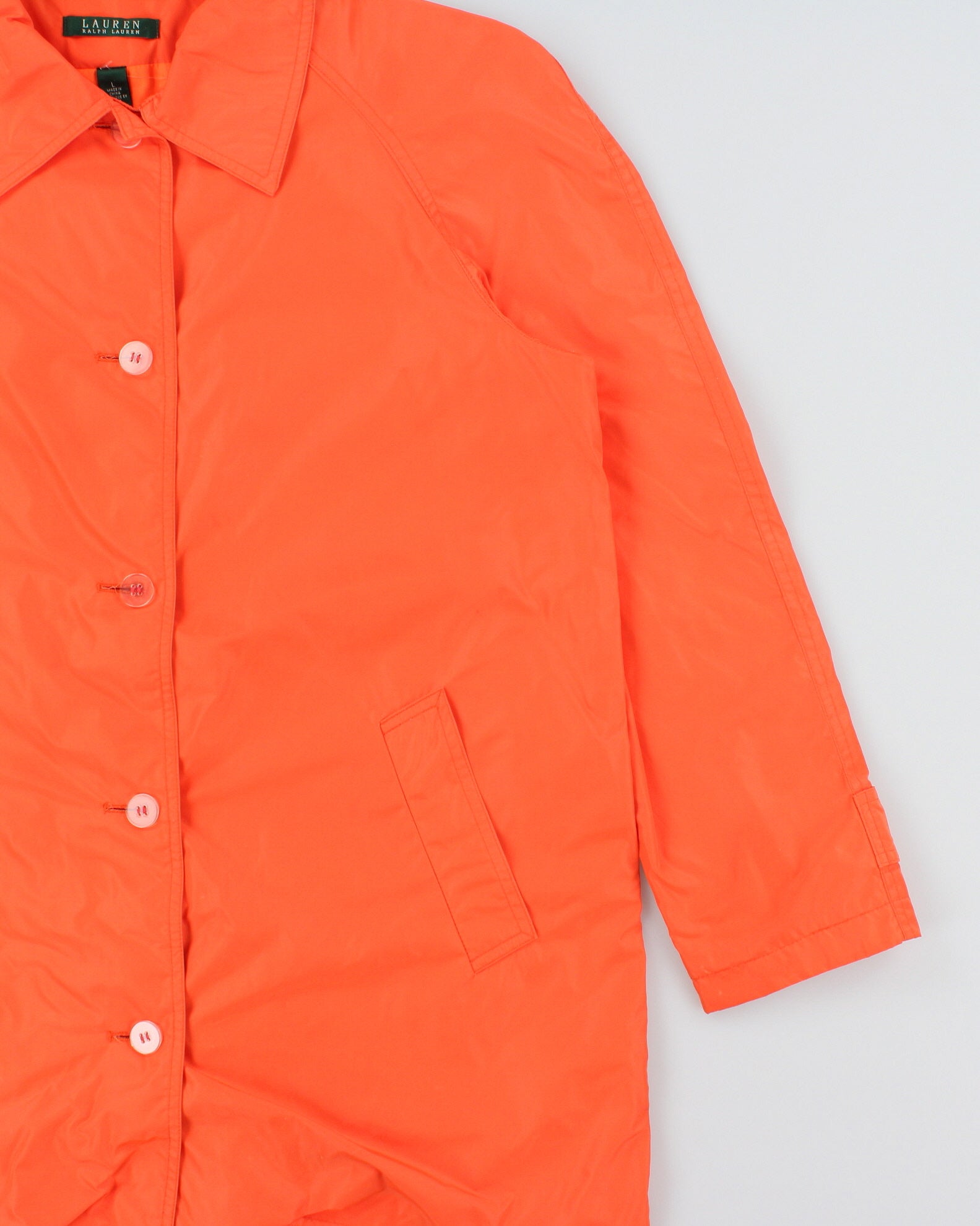 Vintage Y2K 00s Lauren Ralph Lauren LRL Women's Neon Soft Shell Mac Jacket - L
