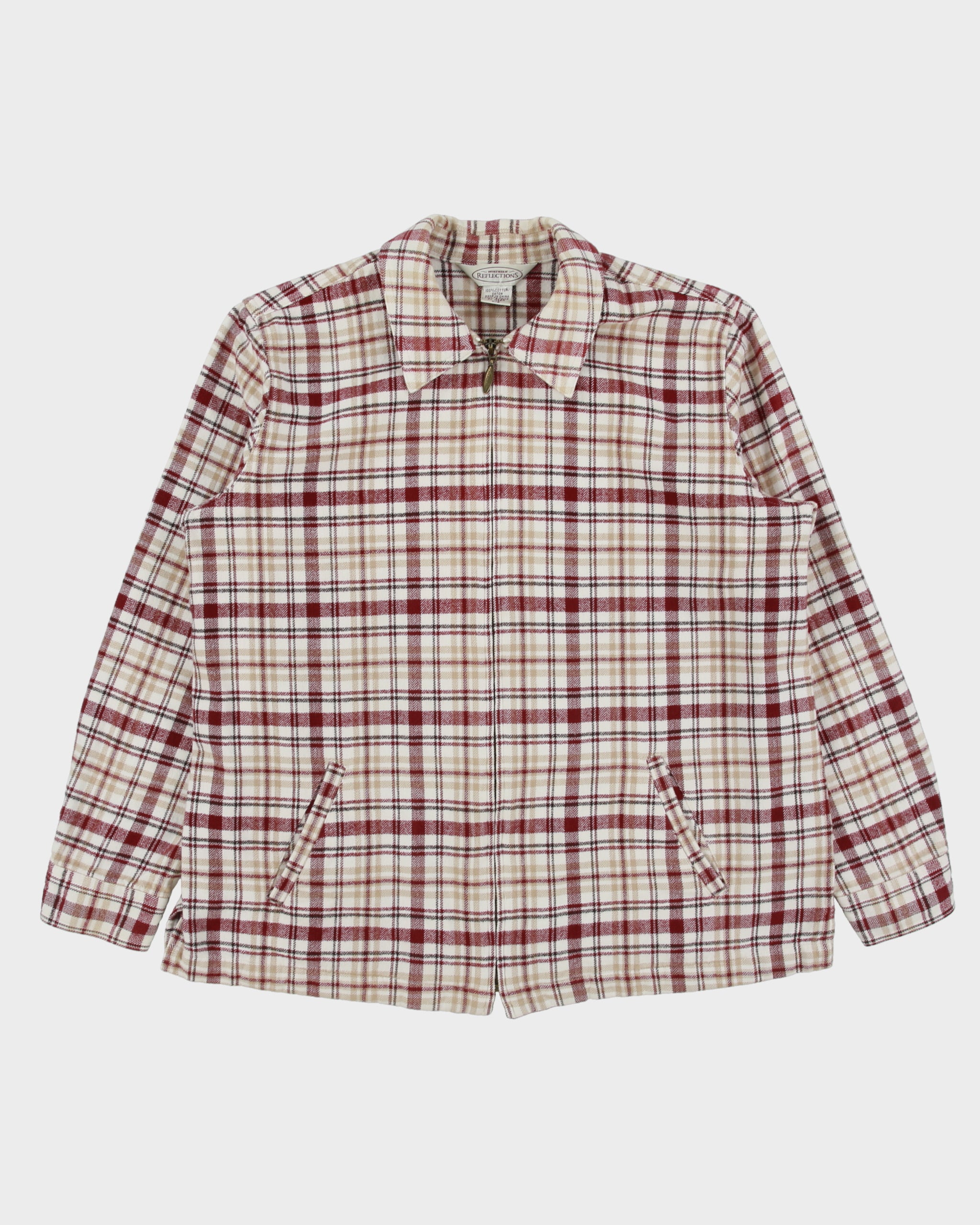 Vintage 1990s Northern Reflections Women's Plaid Canvas Harrington Jacket - L