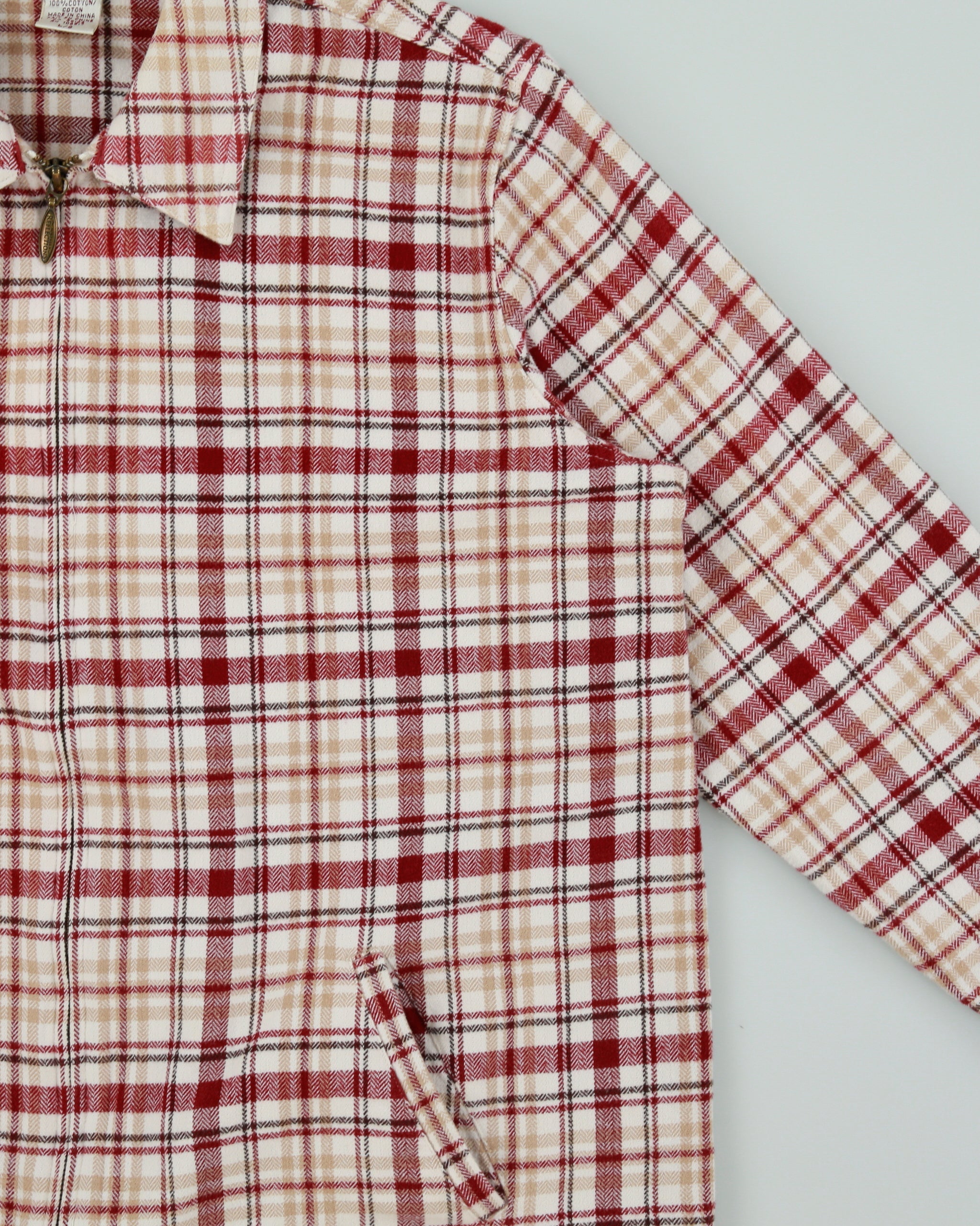 Vintage 1990s Northern Reflections Women's Plaid Canvas Harrington Jacket - L