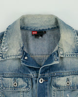 Vintage Y2K 00s Diesel Women's Distressed Denim Trucker Jacket - M