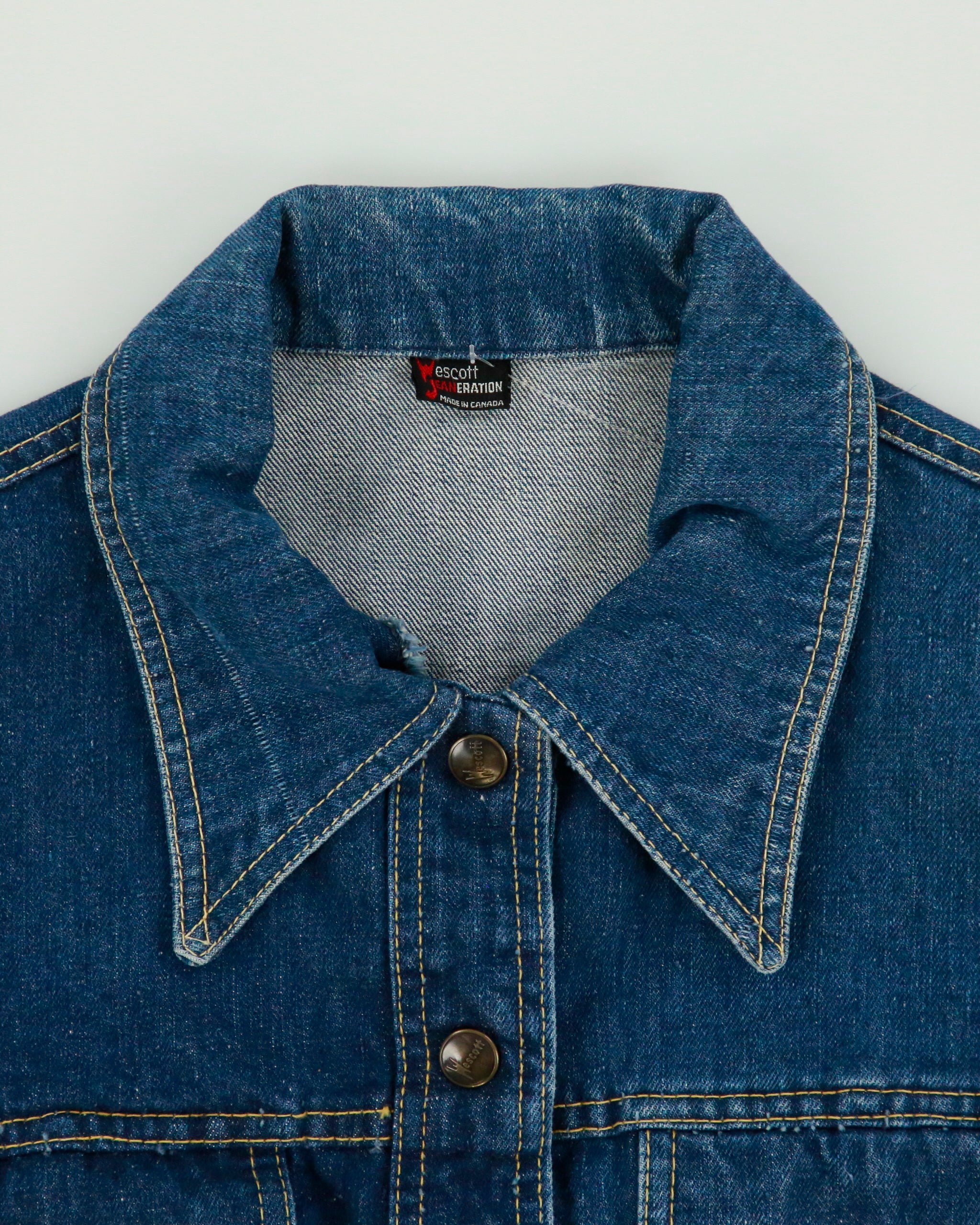 Vintage 1970s Wescott Jeaneration Women's Made In Canada Denim Trucker Jacket - M