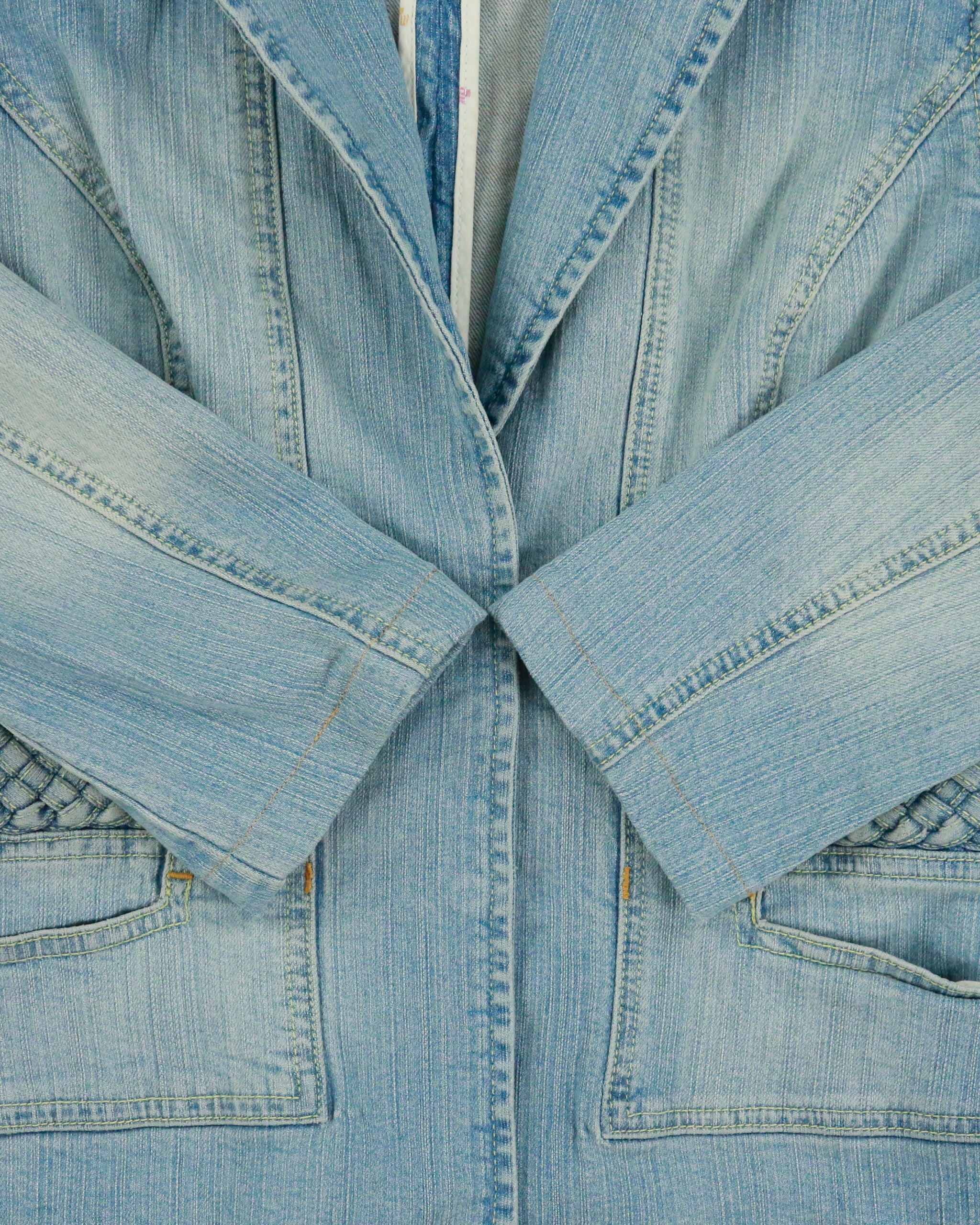 Vintage Y2K 00s Roca Wear Women's Light Wash Denim Woven Blazer Jacket - M