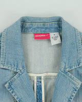 Vintage Y2K 00s Roca Wear Women's Light Wash Denim Woven Blazer Jacket - M