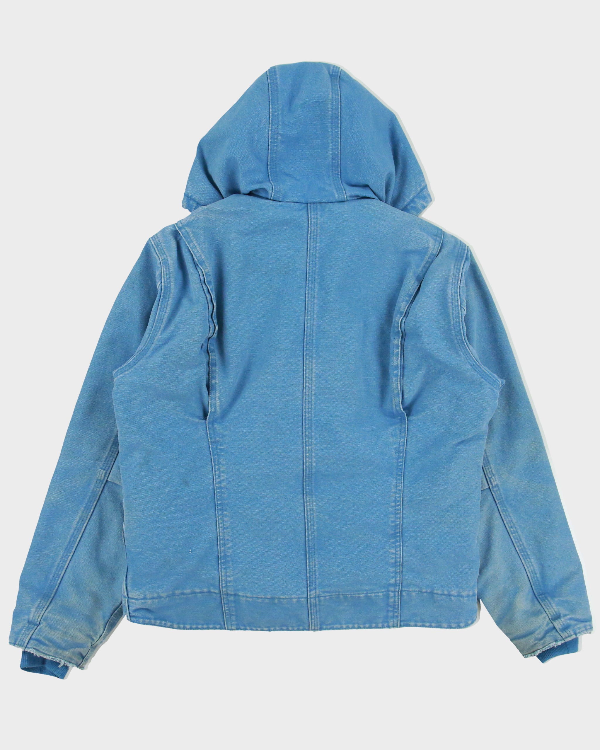 Vintage Carhartt J141 Sky Blue Women's Distressed Sherpa Lined Sandstone Sierra Jacket - S