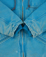 Vintage Carhartt J141 Sky Blue Women's Distressed Sherpa Lined Sandstone Sierra Jacket - S