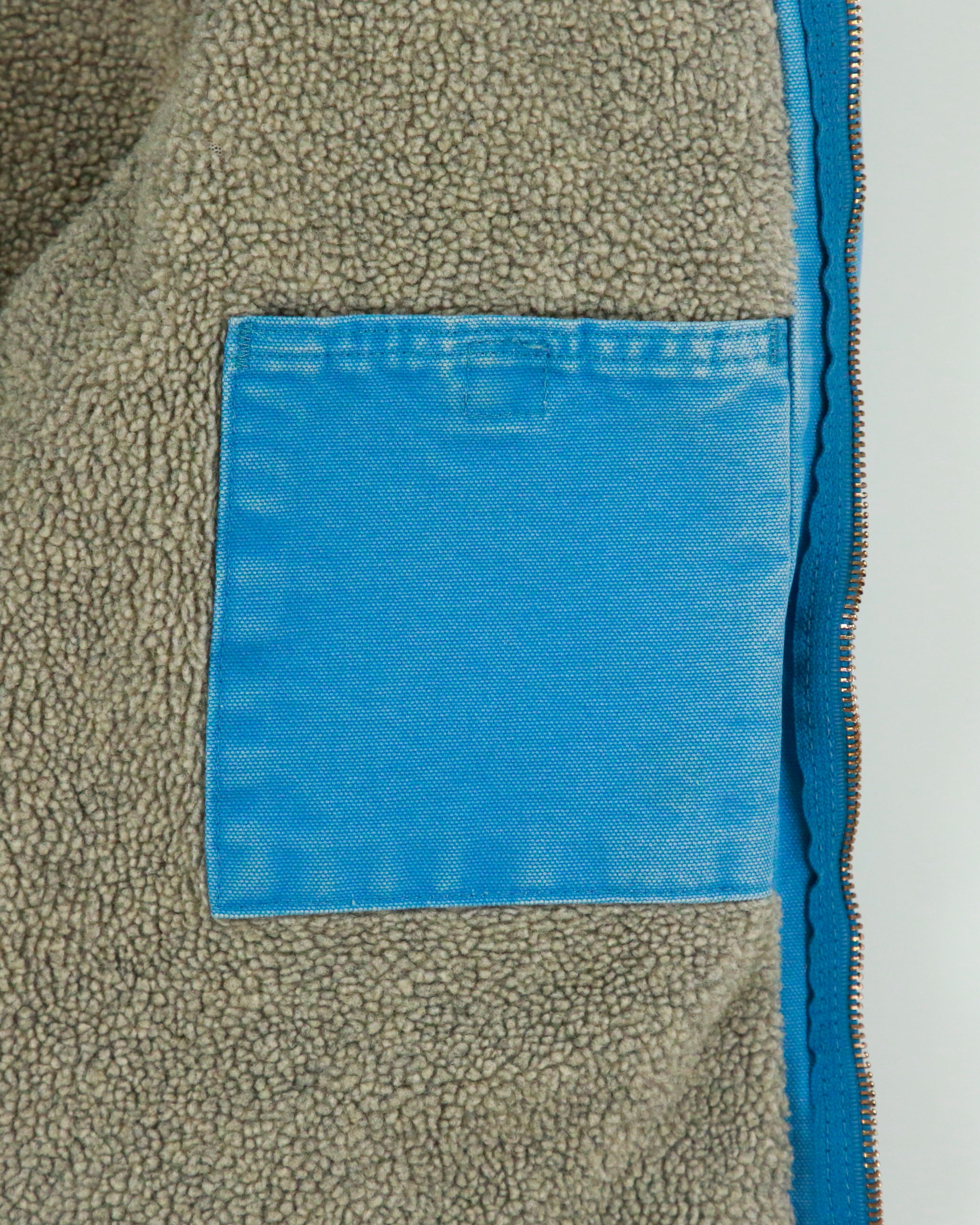 Vintage Carhartt J141 Sky Blue Women's Distressed Sherpa Lined Sandstone Sierra Jacket - S