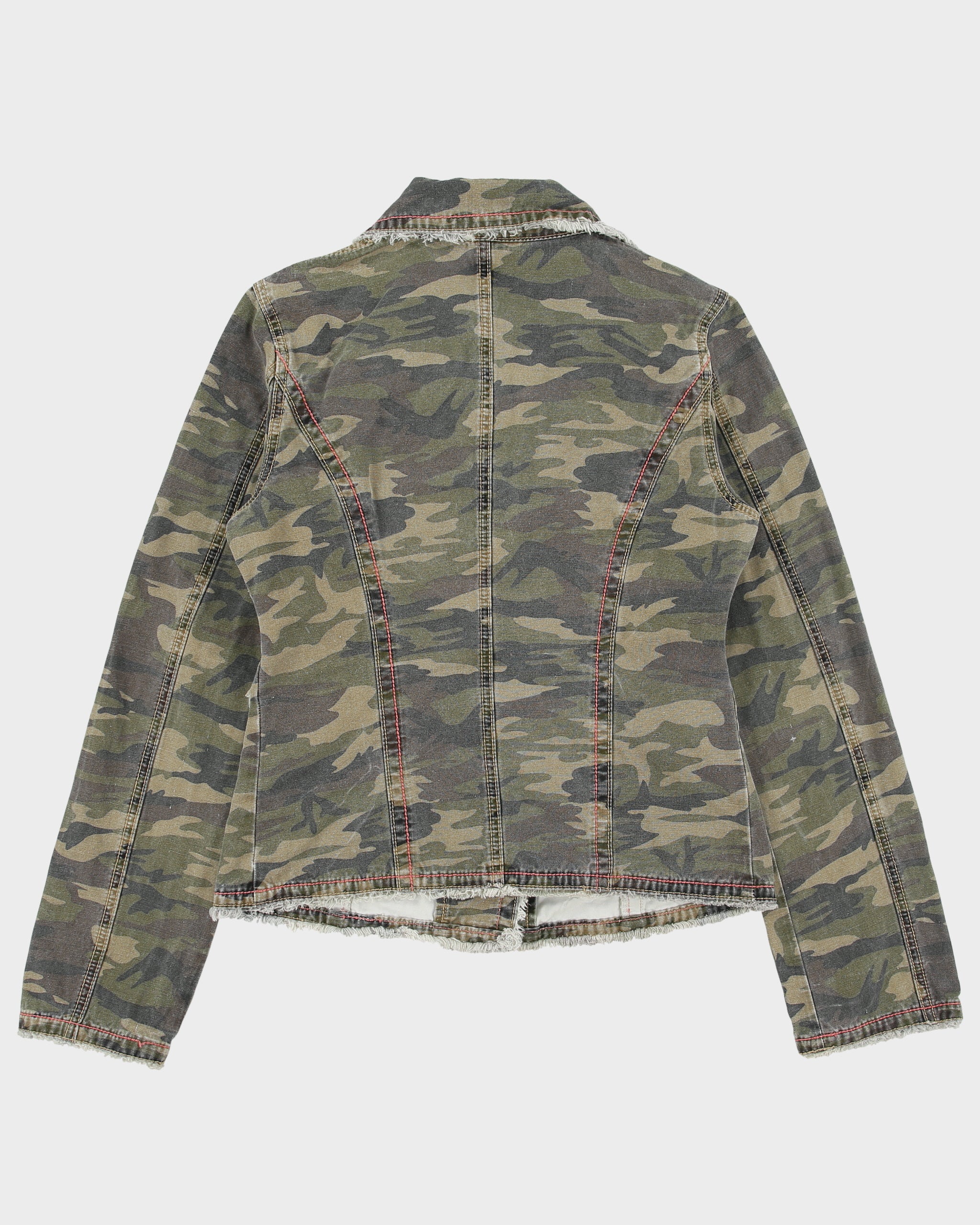 Vintage Y2K 00s OK! Jeans Women's Woodland Camo Contrast Stitch Blazer Jacket - S