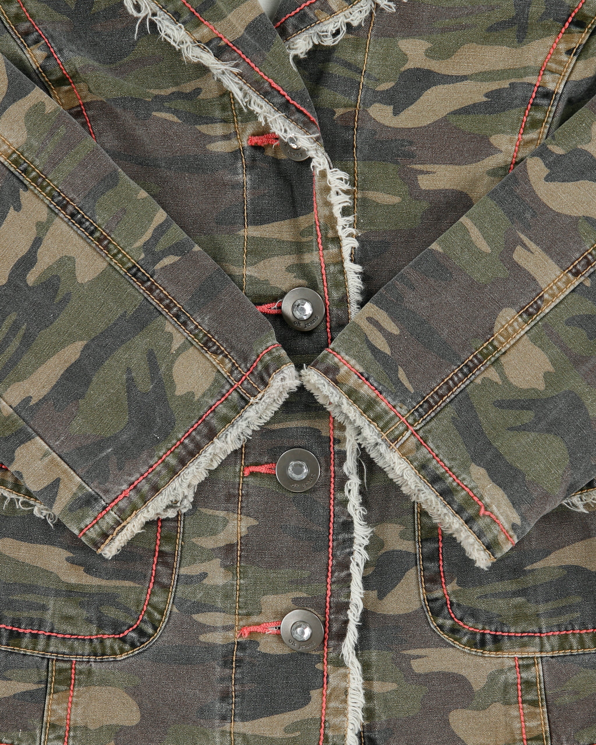 Vintage Y2K 00s OK! Jeans Women's Woodland Camo Contrast Stitch Blazer Jacket - S