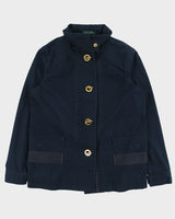 Vintage Y2K 00s Lauren Ralph Lauren LRL Women's Navy Canvas Toggle Chore Jacket - M