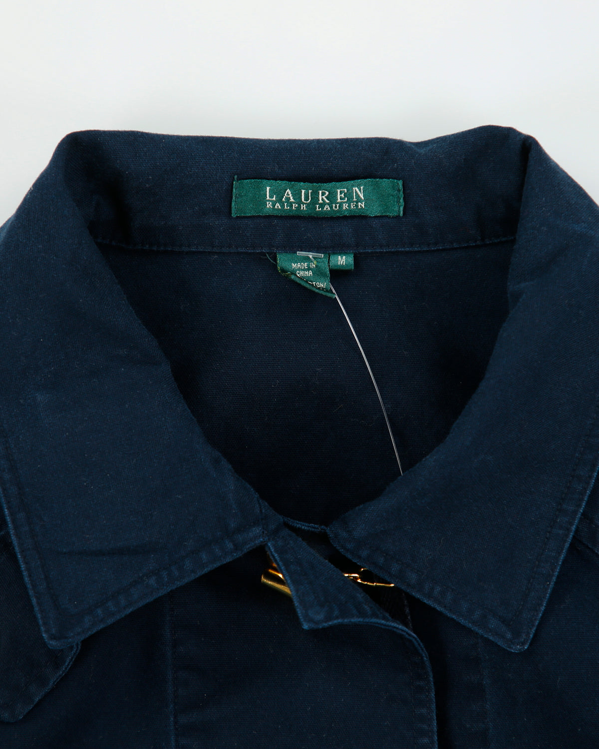 Vintage Y2K 00s Lauren Ralph Lauren LRL Women's Navy Canvas Toggle Chore Jacket - M