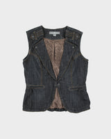 Vintage Y2K 00s Boom Boom Jeans Women's Raw Indigo Denim Waistcoat - L