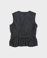 Vintage Y2K 00s Boom Boom Jeans Women's Raw Indigo Denim Waistcoat - L