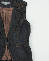 Vintage Y2K 00s Boom Boom Jeans Women's Raw Indigo Denim Waistcoat - L
