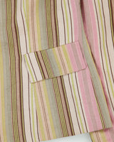 Vintage Y2K 00s Jean Coste Paris Women's Striped Linen 'Alexandra' Blazer Jacket - S