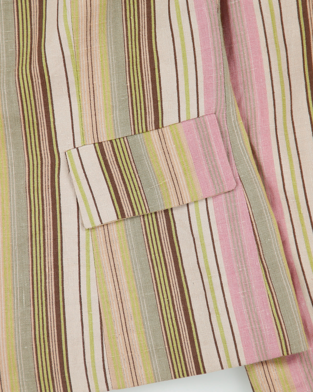 Vintage Y2K 00s Jean Coste Paris Women's Striped Linen 'Alexandra' Blazer Jacket - S