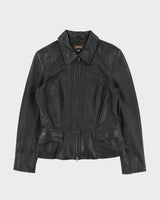Vintage Y2K 00s Danier Women's Calfskin Leather Moto Jacket - M