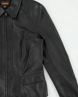 Vintage Y2K 00s Danier Women's Calfskin Leather Moto Jacket - M