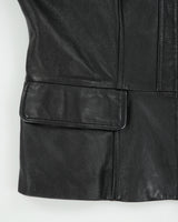 Vintage Y2K 00s Danier Women's Calfskin Leather Moto Jacket - M