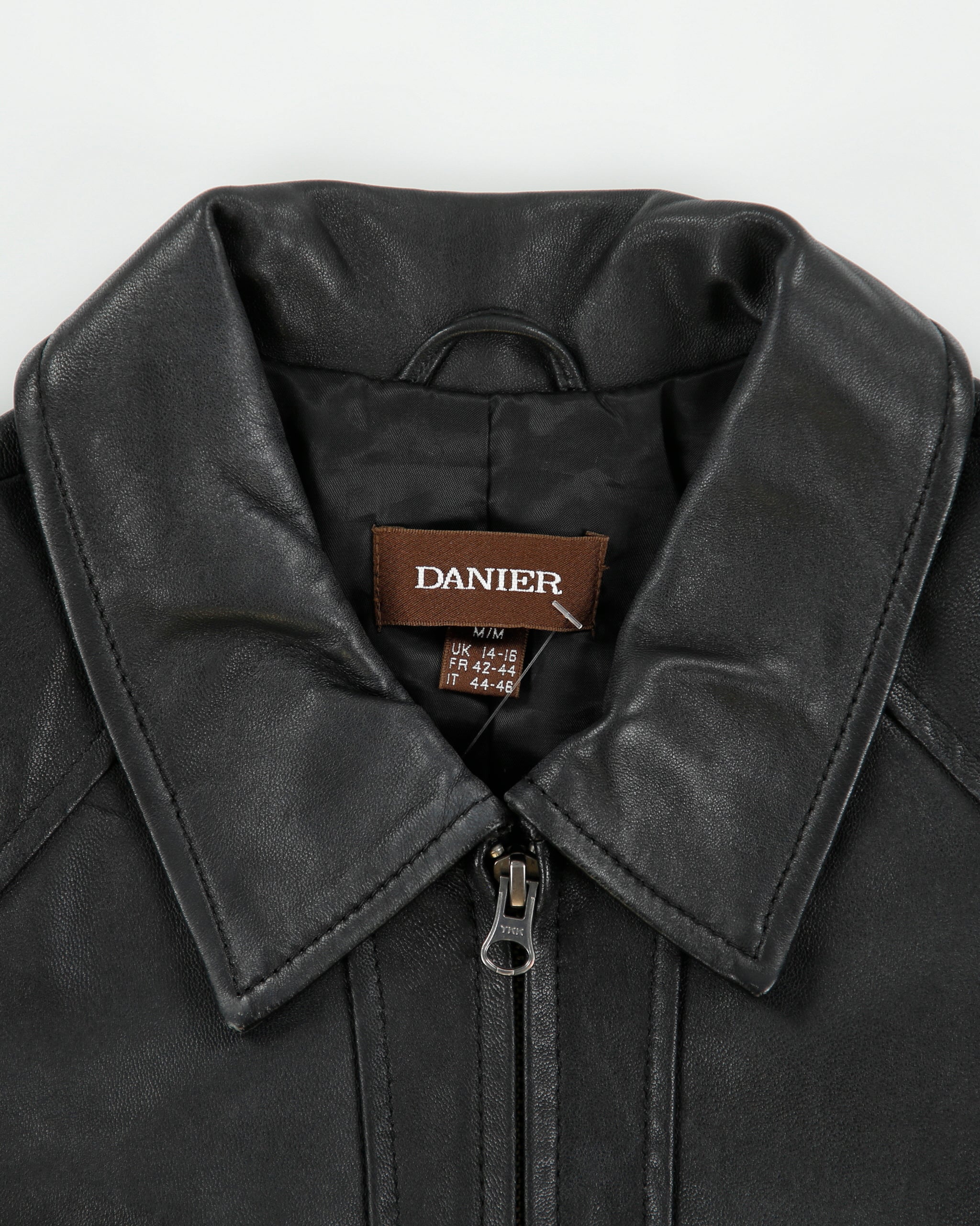 Vintage Y2K 00s Danier Women's Calfskin Leather Moto Jacket - M