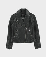 Vintage Diesel Women's Buffalo Hide Leather Classic Asymmetrical Cafe Racer Moto Jacket - S