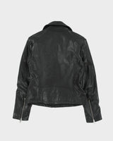 Vintage Diesel Women's Buffalo Hide Leather Classic Asymmetrical Cafe Racer Moto Jacket - S