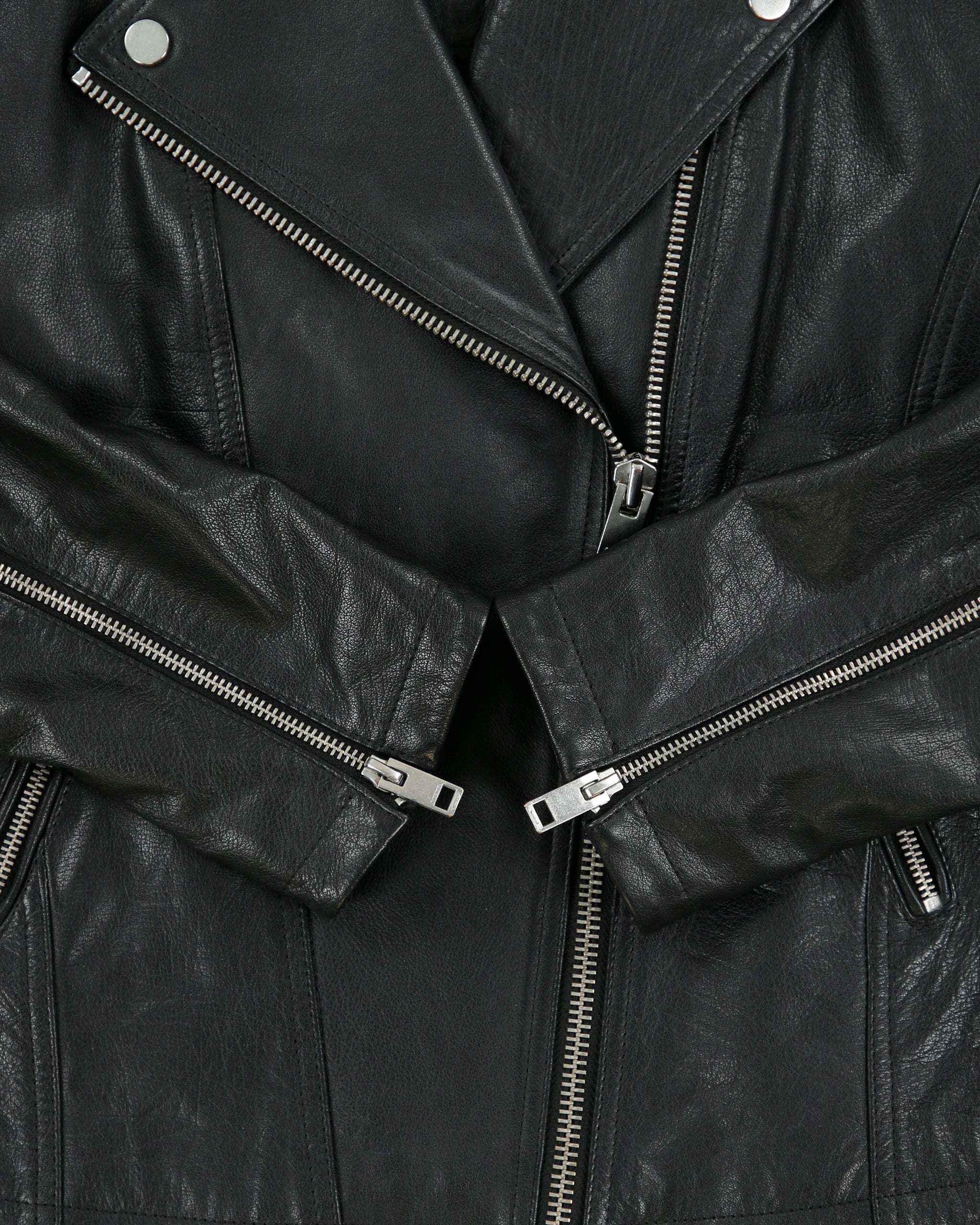 Vintage Diesel Women's Buffalo Hide Leather Classic Asymmetrical Cafe Racer Moto Jacket - S