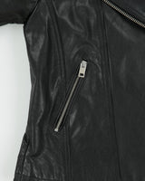 Vintage Diesel Women's Buffalo Hide Leather Classic Asymmetrical Cafe Racer Moto Jacket - S