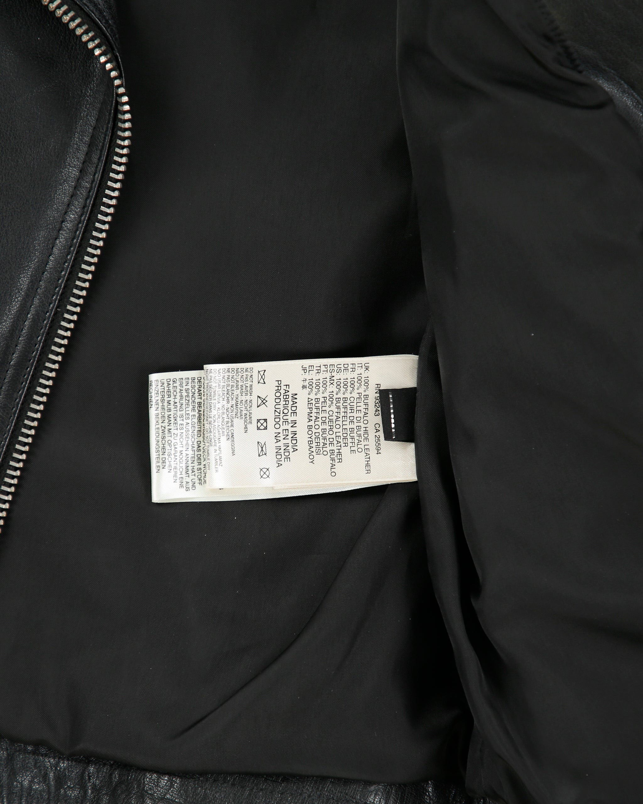 Vintage Diesel Women's Buffalo Hide Leather Classic Asymmetrical Cafe Racer Moto Jacket - S