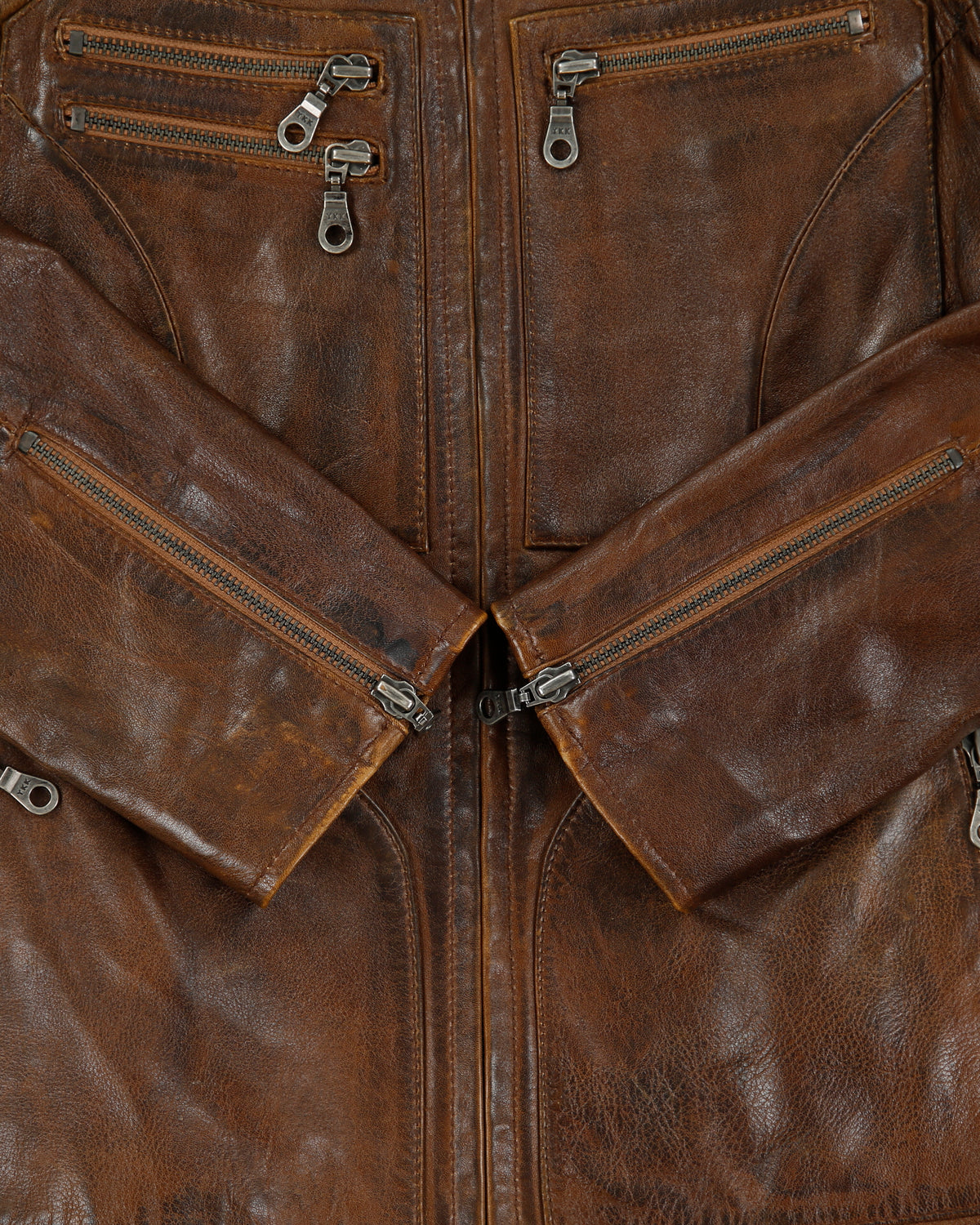 Vintage Y2K 00s Danier Women's Calfskin Patina Leather Cafe Racer Moto Jacket - XS