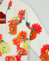 DSWT Vintage 1980s Sisley Women's Floral Cropped Canvas Denim Jacket - M