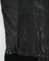 Vintage Y2K 00s Danier Women's Calfskin Leather Ribbed Cafe Racer Moto Jacket - XS