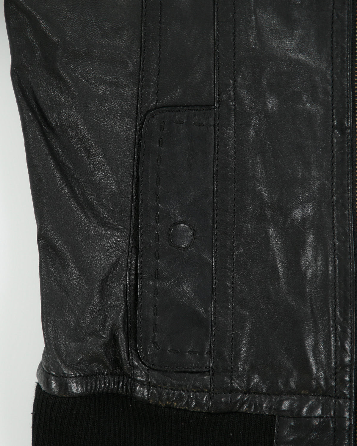 Vintage Y2K 00s Danier Women's Calfskin Leather Ribbed Cafe Racer Moto Jacket - XS