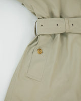 Vintage 1990s Burberry Women's Khaki Made &amp; Hand Finished In England Nova Check Lined Double Breasted Trench Coat - S