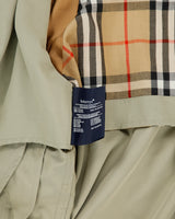 Vintage 1990s Burberry Women's Khaki Made &amp; Hand Finished In England Nova Check Lined Double Breasted Trench Coat - S