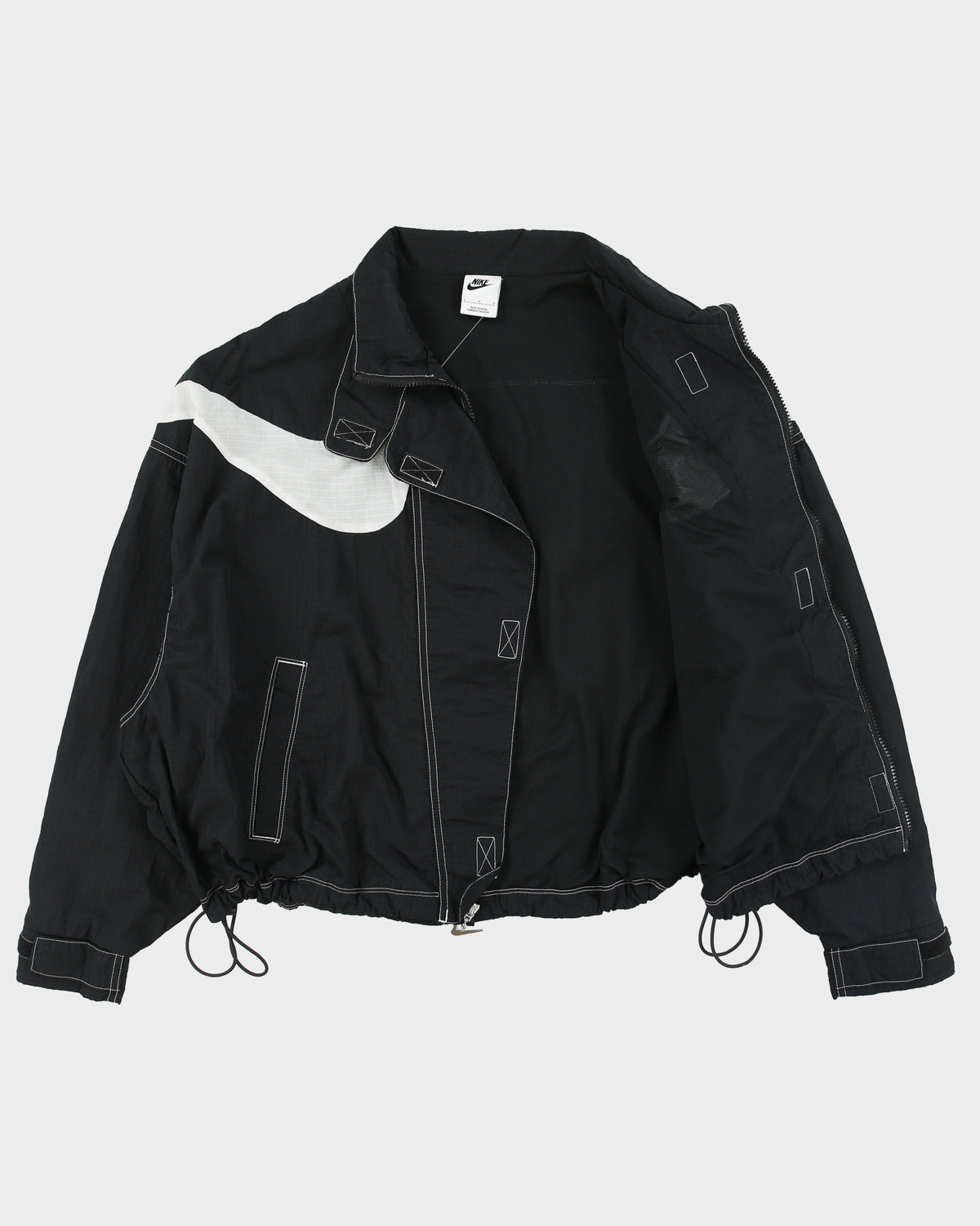 Nike Unisex Big Swoosh Woven Contrast Stitch Boxy Shell Windbreaker Jacket - L