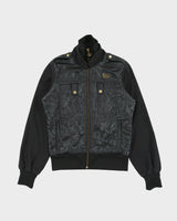 Vintage Y2K 00s Adidas Originals 'Respect Me' Missy Elliot Women's Soft Shell Canvas Funnel Neck Utility Track Jacket - S