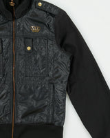 Vintage Y2K 00s Adidas Originals 'Respect Me' Missy Elliot Women's Soft Shell Canvas Funnel Neck Utility Track Jacket - S