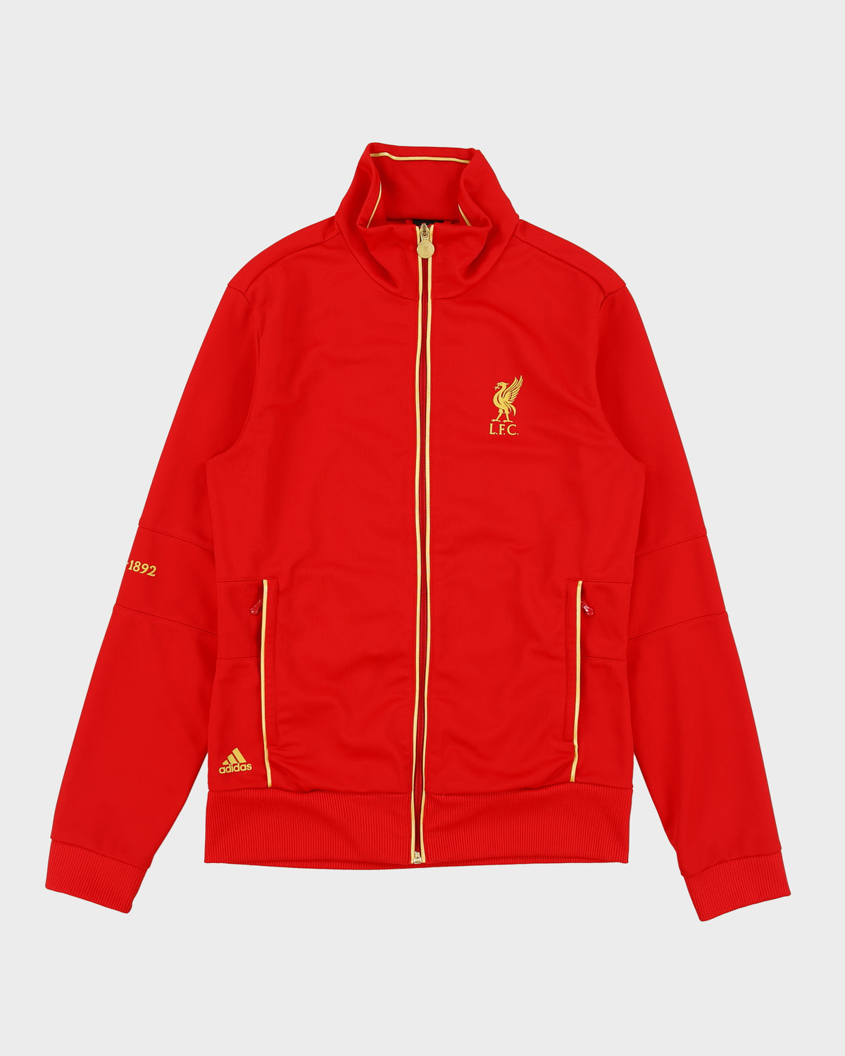 Vintage 2009-10 Adidas Liverpool FC Women's Japan Exclusive Funnel Neck Football Track Jacket - XL