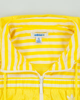 Vintage Y2K 00s Adidas Originals Women's Striped Shell Trefoil Split Hood Windbreaker Jacket - S