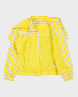 Vintage Y2K 00s Adidas Originals Women's Striped Shell Trefoil Split Hood Windbreaker Jacket - S