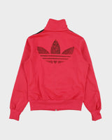 Vintage Adidas Originals Women's Hot Pink Faded Trefoil Firebird Track Jacket - M